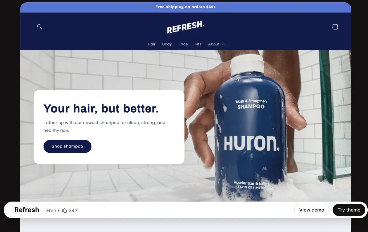 Refresh shopify theme